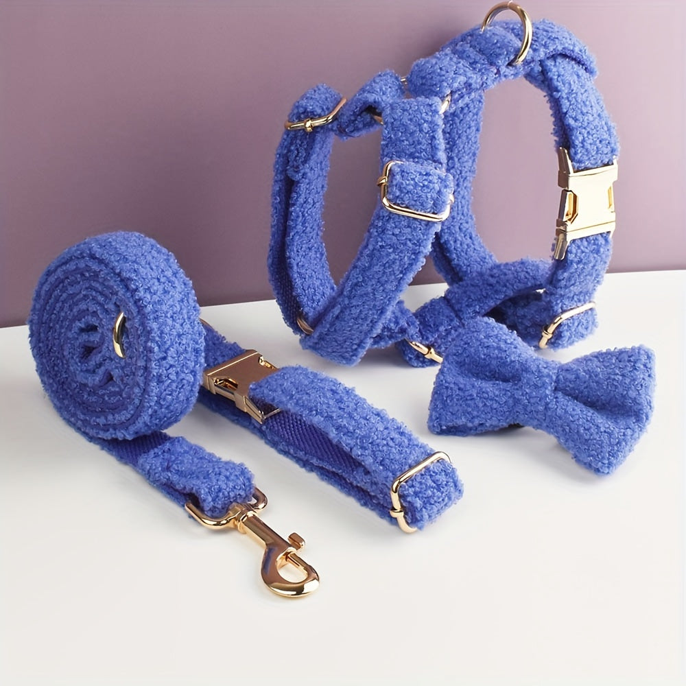 Verstelbare Hondenhalsband & Riem Set – Zacht, Comfortabel en Stijlvol in Teddystof