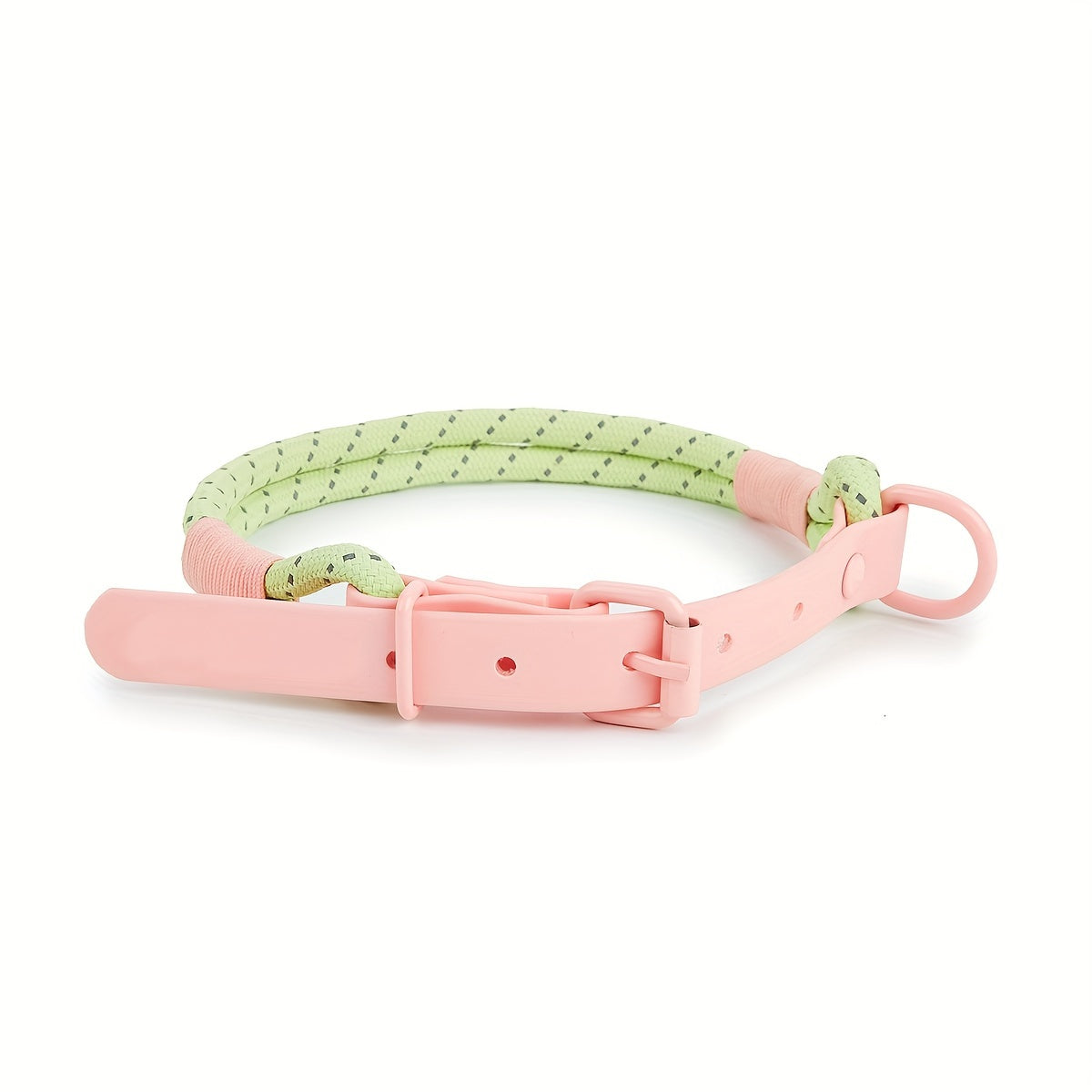 Trendy Tweekleurige Reflecterende Hondenhalsband – Stijlvol, Veilig en Comfortabel!