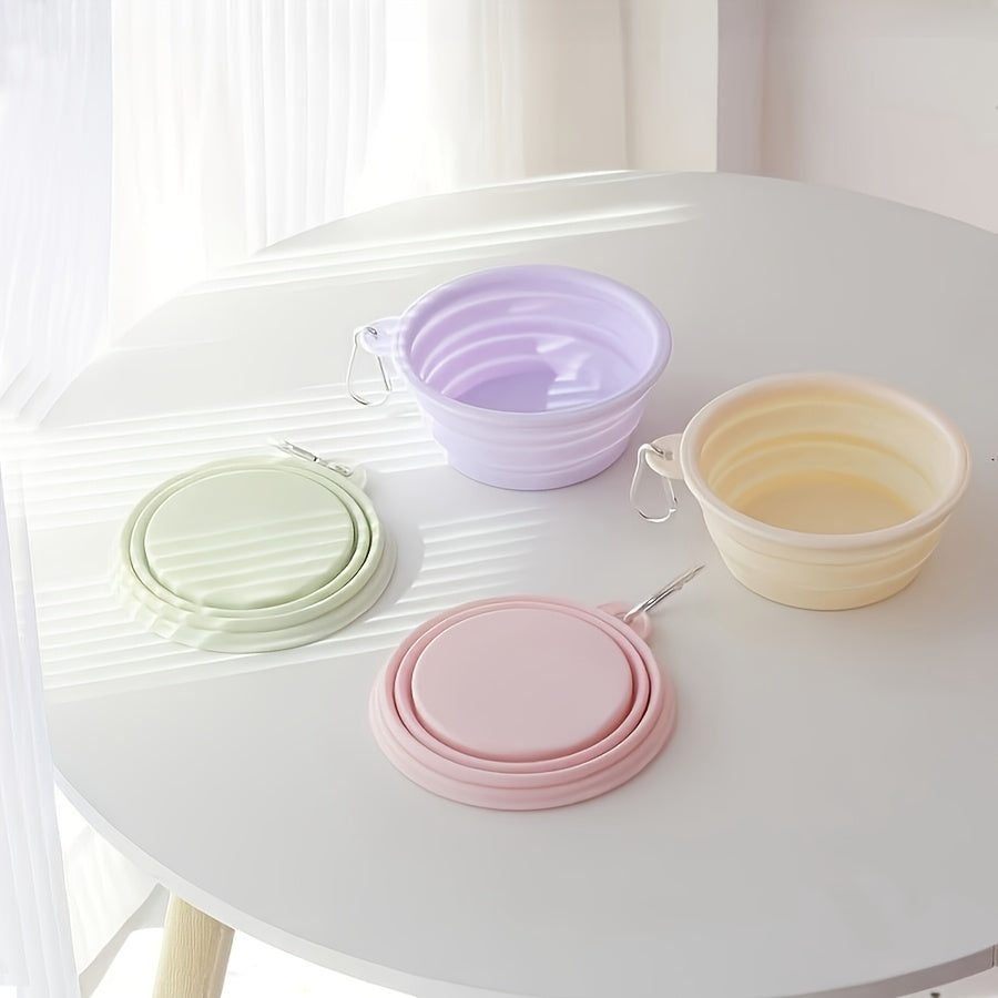 Pastel Silicone Opvouwbare Voer- en Drinkbak – Handig, Compact en Stijlvol!