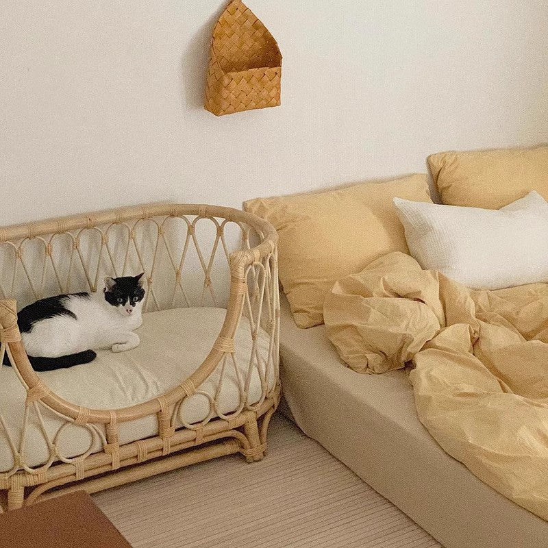 Luxe Rotan Huisdierenbed – Comfort en Stijl voor je Kleine of Middelgrote Huisdier