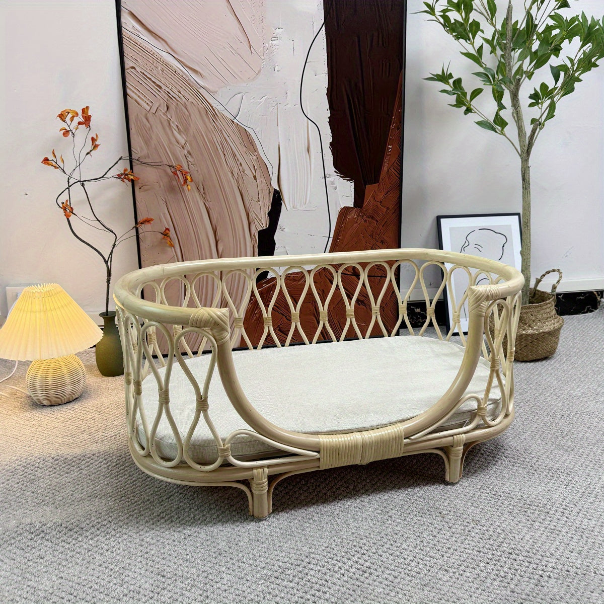 Luxe Rotan Huisdierenbed – Comfort en Stijl voor je Kleine of Middelgrote Huisdier