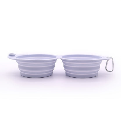 2-in-1 Silicone Opvouwbare Voer- en Drinkbak – Praktisch, Vrolijk en Handig!