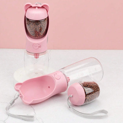 Draagbare 2-in-1 Reis Voerbak en Waterfles – Het ultieme accessoire voor jouw avontuurlijke hond!