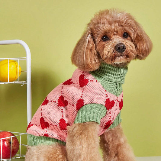 Stijlvolle Honden Trui met Hartjes – Voor de Perfecte Combinatie van Comfort en Mode!