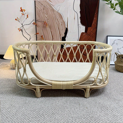 Luxe Rotan Huisdierenbed – Comfort en Stijl voor je Kleine of Middelgrote Huisdier