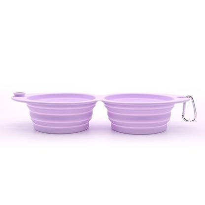 2-in-1 Silicone Opvouwbare Voer- en Drinkbak – Praktisch, Vrolijk en Handig!