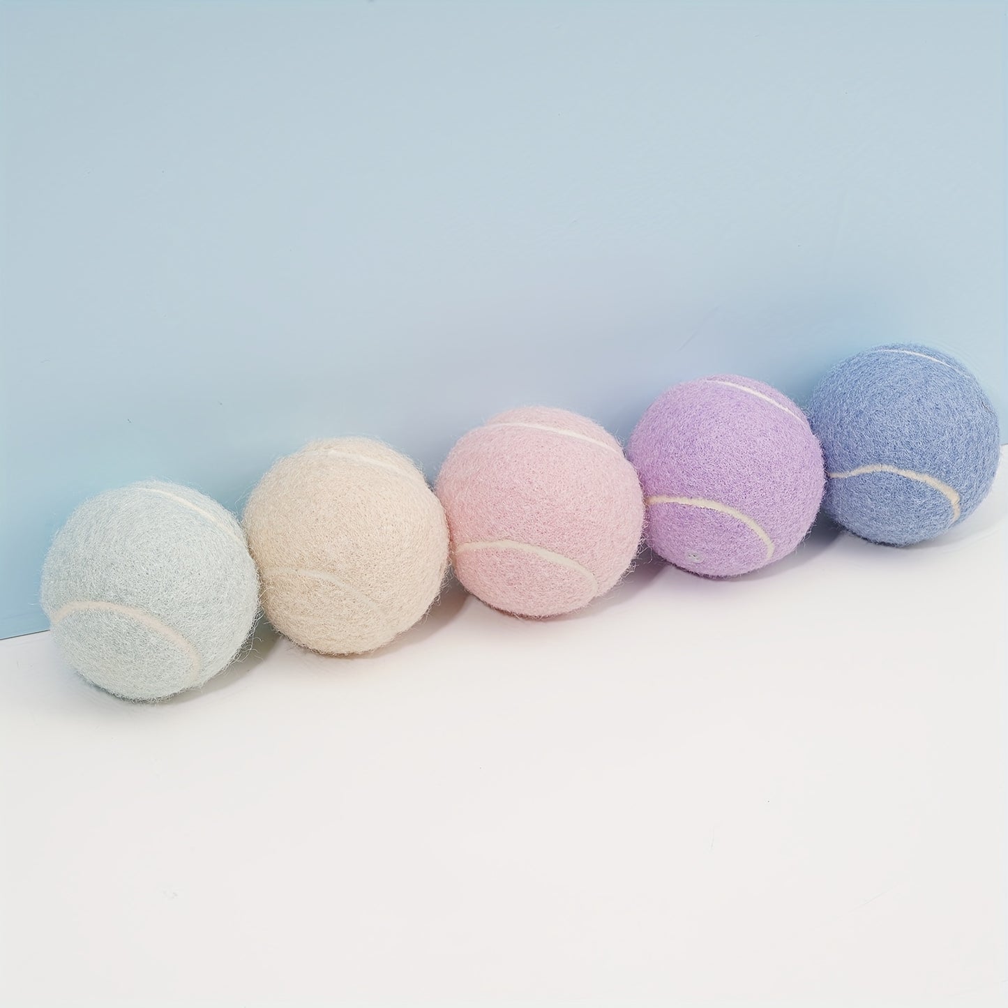 Set van 5 Tennisballen in Pastel Kleuren – Onmisbaar Speelplezier voor je Hond!