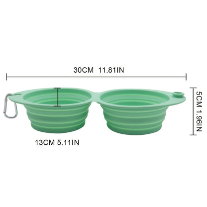2-in-1 Silicone Opvouwbare Voer- en Drinkbak – Praktisch, Vrolijk en Handig!