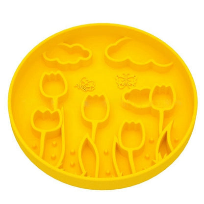Gebloemde Tulpen Silicone Slow Feeder – Gezond Eten in Stijl voor je Hond!