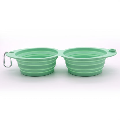 2-in-1 Silicone Opvouwbare Voer- en Drinkbak – Praktisch, Vrolijk en Handig!