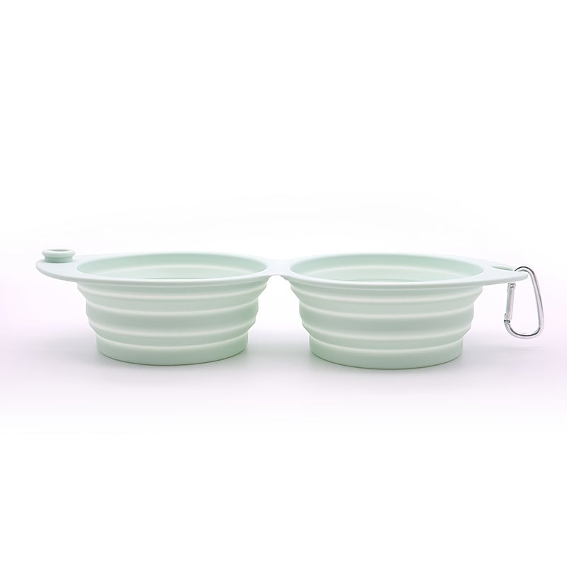 2-in-1 Silicone Opvouwbare Voer- en Drinkbak – Praktisch, Vrolijk en Handig!