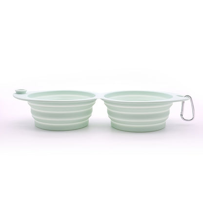2-in-1 Silicone Opvouwbare Voer- en Drinkbak – Praktisch, Vrolijk en Handig!