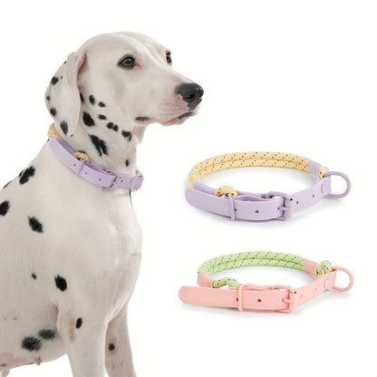 Trendy Tweekleurige Reflecterende Hondenhalsband – Stijlvol, Veilig en Comfortabel!