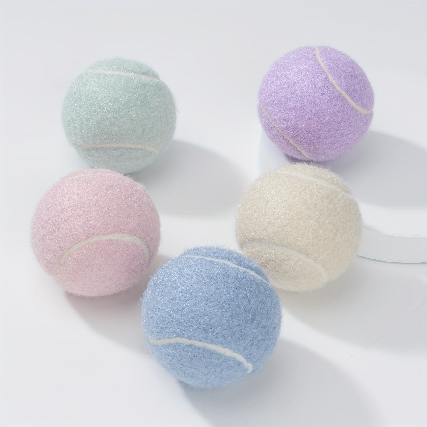 Set van 5 Tennisballen in Pastel Kleuren – Onmisbaar Speelplezier voor je Hond!